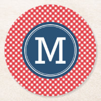 Picnic Red Country Gingham Personalize Monograma