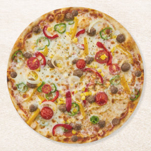 Porta-copo De Papel Redondo Pizza