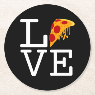 Porta-copo De Papel Redondo Pizza Slice Love