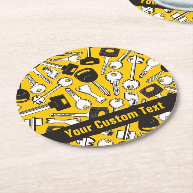 Porta-copo De Papel Redondo Plano de Fundo do Conjunto de Chaves (Angulado)