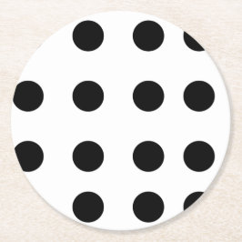 Porta-copo De Papel Redondo Pontos Repetitivos Pretos