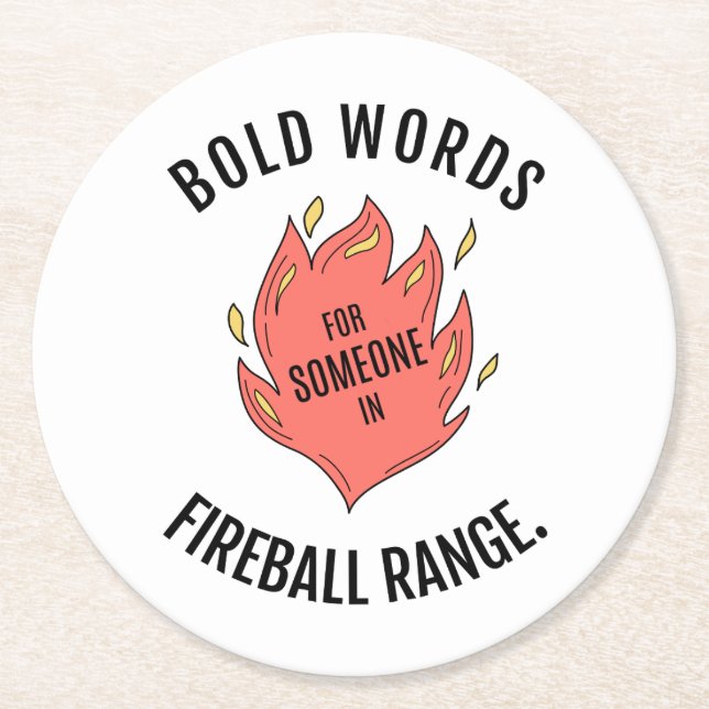 Porta-copo De Papel Redondo Porta copos D&D do Fireball (Frente)