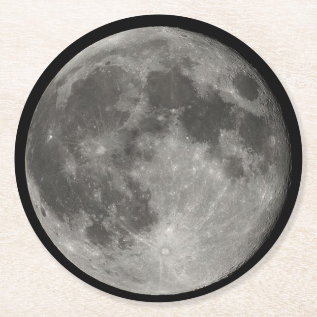 Porta-copo De Papel Redondo Porta copos da lua (Frente)