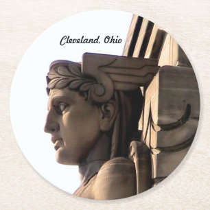 Porta-copo De Papel Redondo Porta copos de Cleveland OH do guardião da ponte