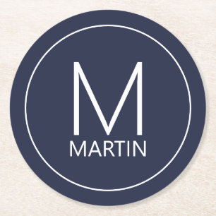 Porta-copo De Papel Redondo Porta copos de Monograma e Nome Personalizado Mode