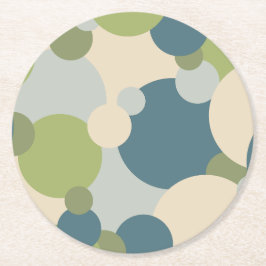 Porta-copo De Papel Redondo Porta copos de papel de moléculas azuis-verdes