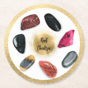 Porta-copo De Papel Redondo *~* Porta copos de papel Emoto Chakra do Ponto de