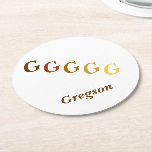 Porta-copo De Papel Redondo Porta copos de papel - Iniciais e nome nas navegaç