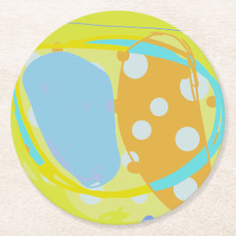 Porta-copo De Papel Redondo Porta copos de papel multicolorido e abstrato