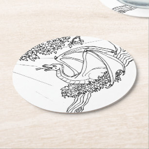 Porta-copo De Papel Redondo Porta copos de papel - Ninho do dragão