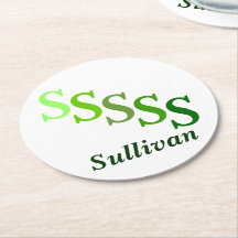 Porta copos de papel - Nome e Inicial em Verdes