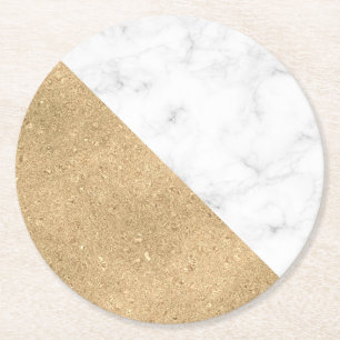 Porta-copo De Papel Redondo Porta copos de papel redondo Dourado metálico