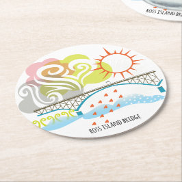 Porta-copo De Papel Redondo Porta copos de Portland da ponte da ilha de Ross