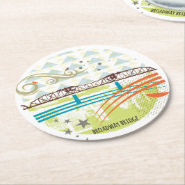 Porta-copo De Papel Redondo Porta copos de Portland da ponte de Broadway