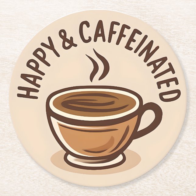 Porta-copo De Papel Redondo Porta copos do Clube do Café Lover (Frente)