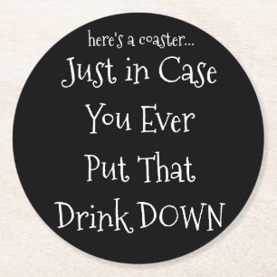 Porta-copo De Papel Redondo Porta copos Engraçado Preto e Branco