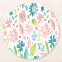 Porta copos Floral Rosa e Teal