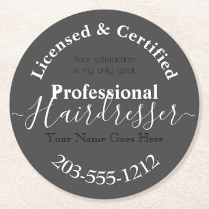 Porta-copo De Papel Redondo porta copos Hairdresser Advertising HAMbWG licenci