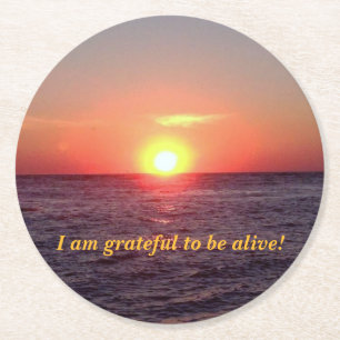 Porta-copo De Papel Redondo Porta copos redonda do nascer do sol