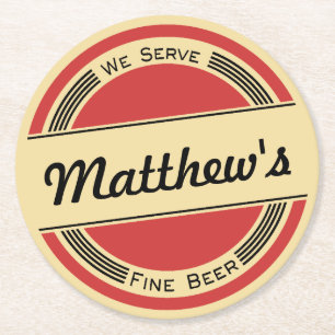 Porta-copo De Papel Redondo Porta copos retro da cerveja do vintage