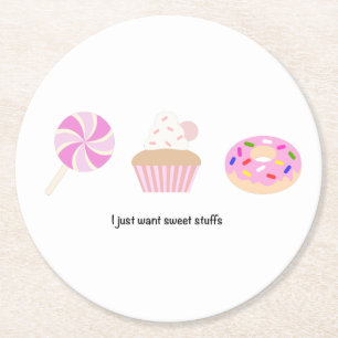 Porta-copo De Papel Redondo Porta copos rosa