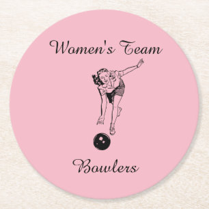 Porta-copo De Papel Redondo Porta copos Women Team Bowlers