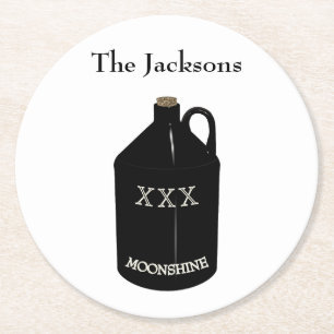 Porta-copo De Papel Redondo Portas copos de Bar de Moonshine divertida
