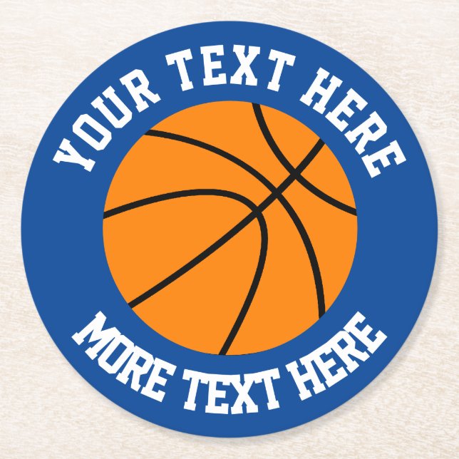 Porta-copo De Papel Redondo Portas copos de basquetebol personalizadas (Frente)