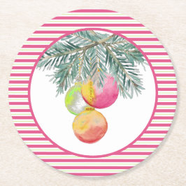 Porta-copo De Papel Redondo Portas copos de Natal bonitas, rosa e verde