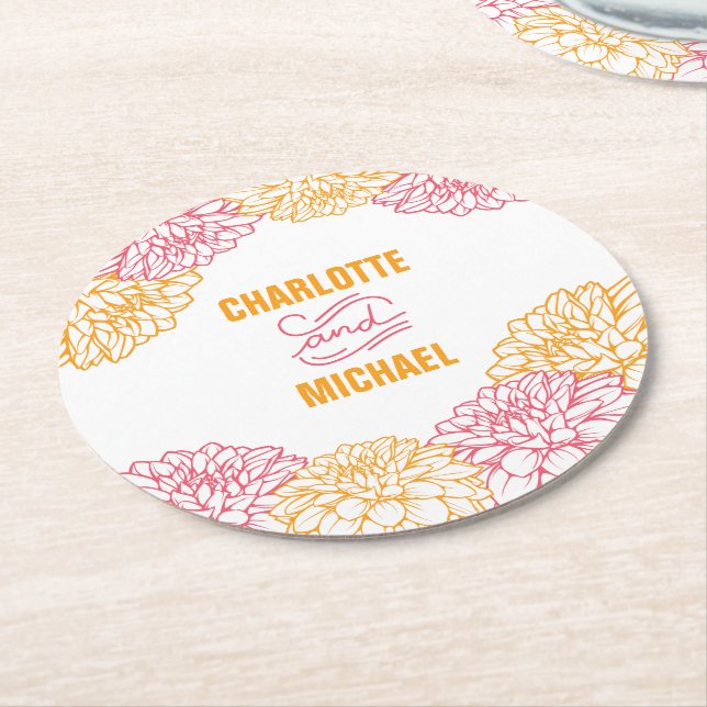 Porta-copo De Papel Redondo Portas copos de papel da dália (Angulado)