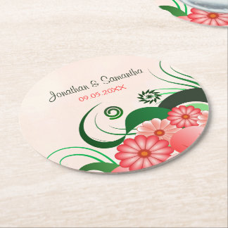 Porta-copo De Papel Redondo Portas copos De Papel De Casamento De Hibiscus, Co