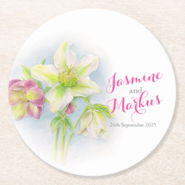 Porta-copo De Papel Redondo Portas copos de papel de cordas d'água de casament