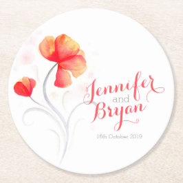 Porta-copo De Papel Redondo Portas copos de papel laranja para flor de água de