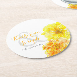 Porta-copo De Papel Redondo Portas copos de papel marigold de flor de água de 