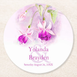 Porta-copo De Papel Redondo Portas copos de papel para arte em aquarela fuchsi