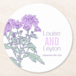 Porta-copo De Papel Redondo Portas copos de papel para flores roxas do crisânt