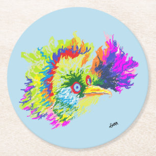 Porta-copo De Papel Redondo Portas copos de papel: pássaro tropical sul-americ