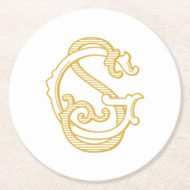 Porta-copo De Papel Redondo PORTAS COPOS do Monograma GS ou do Monograma SG