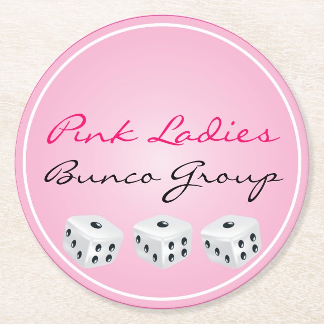 Porta-copo De Papel Redondo Portas copos dos dados (Frente)