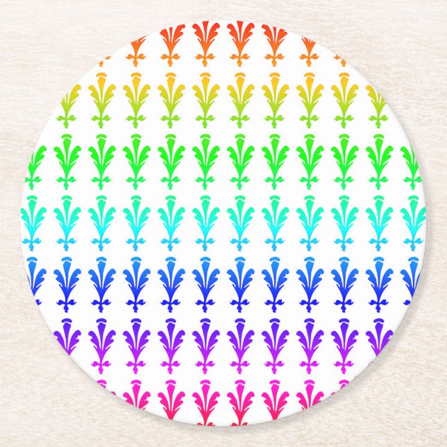 Porta-copo De Papel Redondo Portas copos Festivas Florais (Frente)