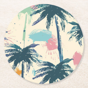 Porta-copo De Papel Redondo Portas copos Palm Leaf