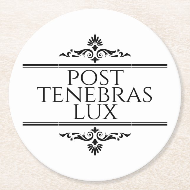 Porta-copo De Papel Redondo Posto Tenebras Lux (Frente)