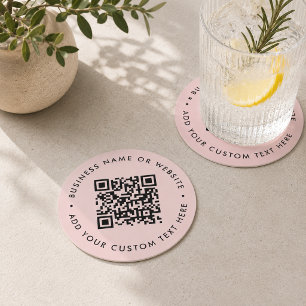 Porta-copo De Papel Redondo Pousa-copos de bebidas com Código QR Promoção Co