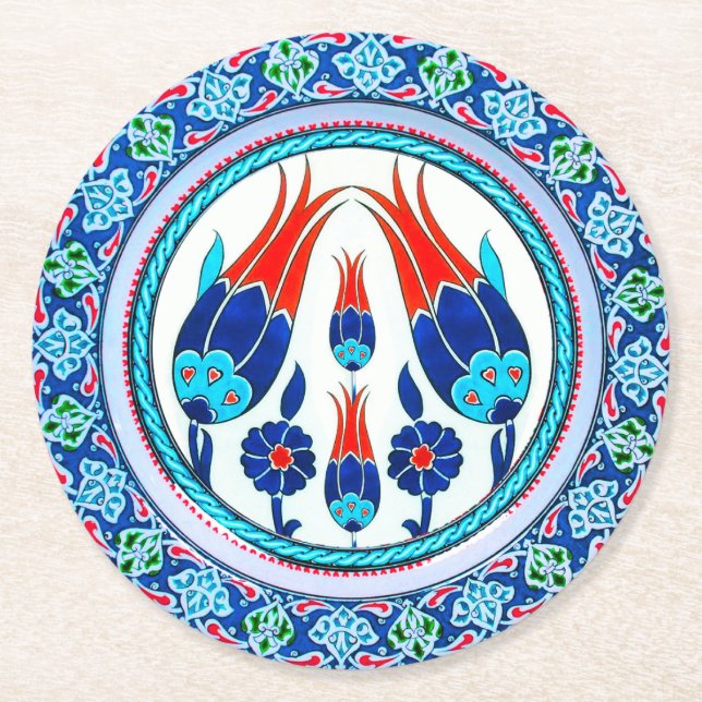 Porta-copo De Papel Redondo Pousa-copos de papel Elegantes Luxuosos (Frente)