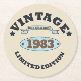 Porta-copo De Papel Redondo presente de aniversário de vintage personalizado