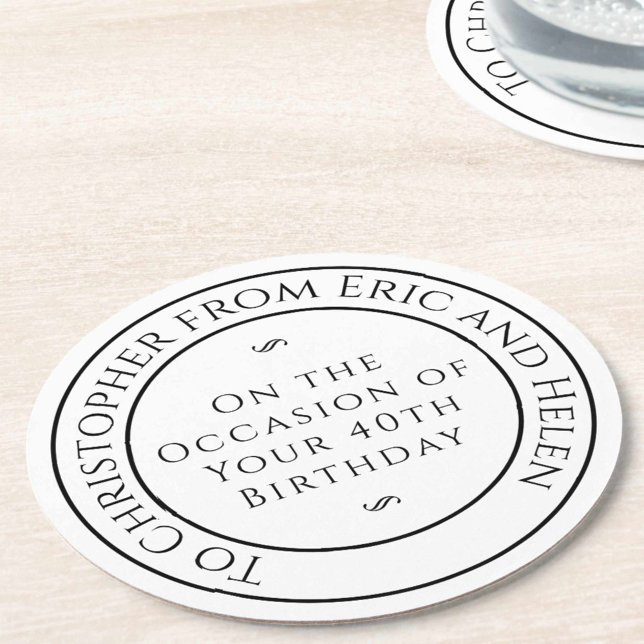 Porta-copo De Papel Redondo Presente para Amigo no Aniversário (Criador carregado)