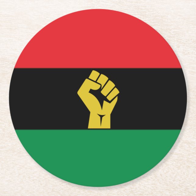 Porta-copo De Papel Redondo Preto Vermelho + Porta copos Verde (Frente)