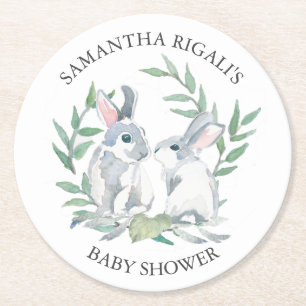 Porta-copo De Papel Redondo Primavera Bunny Chá de fraldas Keepsaname