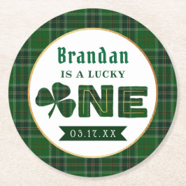 Porta-copo De Papel Redondo Primeiro aniversario de Shamrock