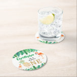 Porta-copo De Papel Redondo Primeiro aniversario Tropical Summer Beach Luau Bo<br><div class="desc">Estas doces portas copos são perfeitas para qualquer pequena comemorando um primeiro aniversário este ano. O é fácil de personalizar com um nome de sua escolha e itens de entidade correspondentes podem ser encontrados na coleção.</div>